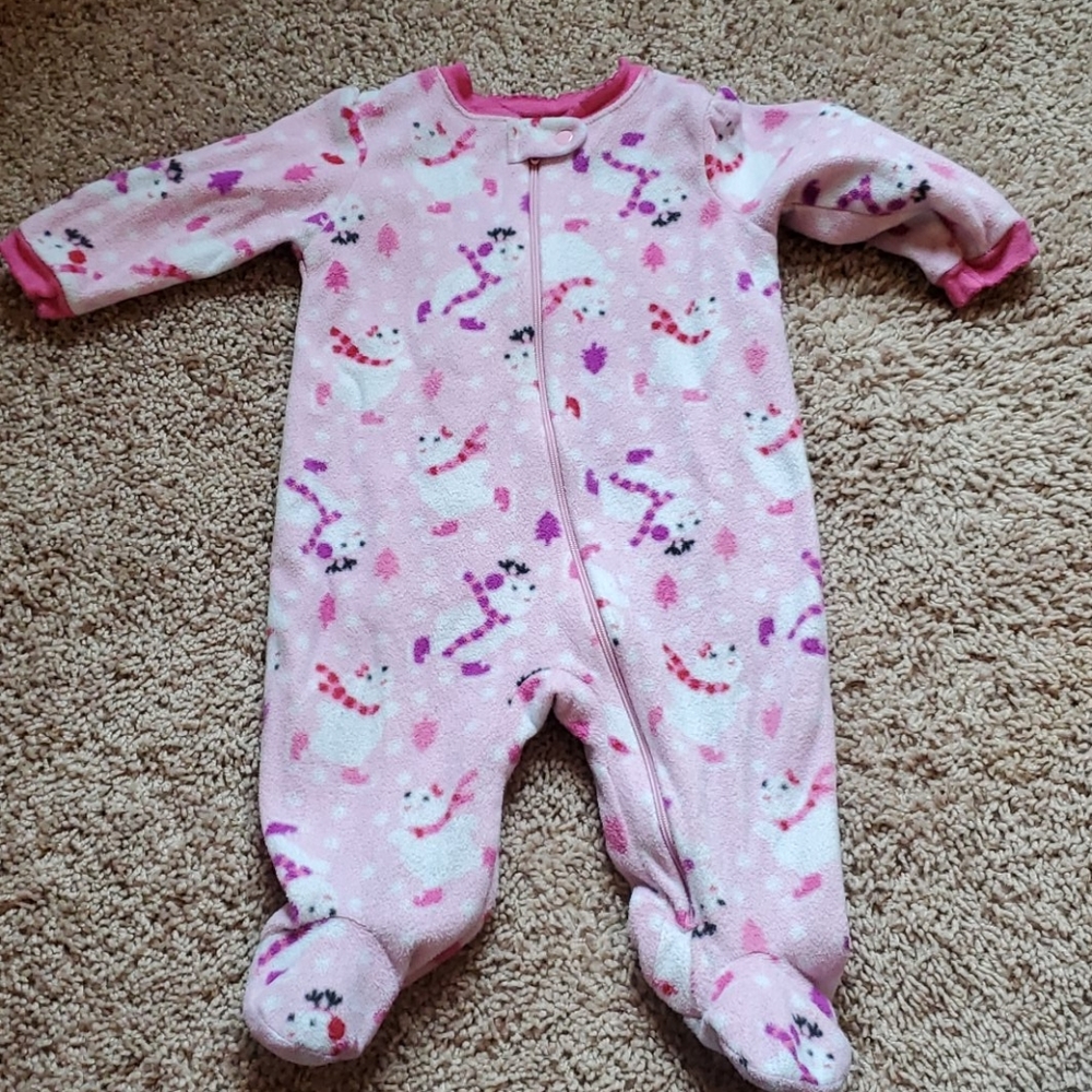 Pink polar bear footie pjs